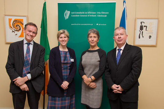 Ian Walford, CEO of Historic Scotland, Dr Rebecca Jones of Historic Scotland, Dr Ann Lynch of the National Monuments Service of Ireland, and CG Bourne (Photography by Grace Avery)