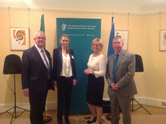 Chief Executive of Transport Scotland David Middleton; Enterprise Ireland’s New Market Entrants UK Adviser Maureen Barry, and UK Manager Christine Esson; and Consul General Bourne