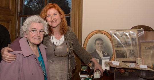 Eddi Reader displays her grand-uncle Seamus Reader’s memorabilia (Photograph by Grace Avery)