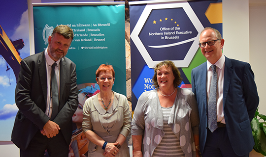 Ambassador Éamonn Mac Aodha, Maighread Ni Dhomhnaill, Tiona Ni Dhomhnaill and Andrew Elliot. Credit: Miruna Bouros