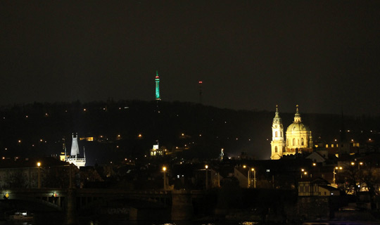 Greening of the Petřín Tower, Prague 2014 © Eltodo Citelum