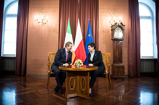 Taoiseach Enda Kenny visits Poland