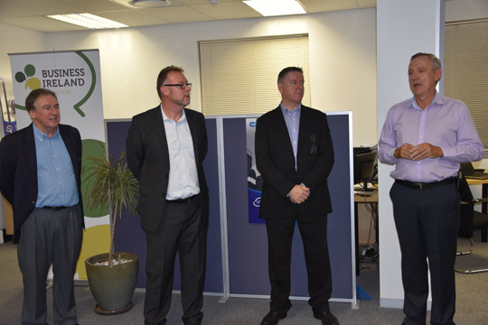 William Crosse (Chairman, BISA Johannesburg Chapter); Mark Peters (Mark Peters and Associates); Paul O’Farrell (ESBI); and Fred Klinkenberg (Enterprise Ireland) answer questions from the floor at the reception for the UCD MBA graduates.