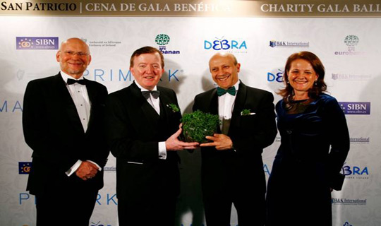 Minister Perry presenting shamrock at the St. Patrick's Day Charity Ball