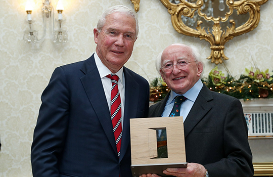 Norman McClelland and President Higgins