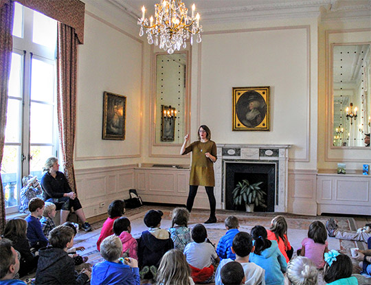 Siobhán Parkinson during the story writing event