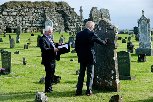 Vice President Biden visiting his great grandfather's grave. Photo Credit: Maxwells Photography