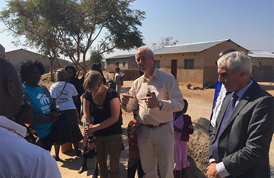 Ambassador O'Grady with Mr Michael Nugent (centre). Credit: Makani Mzyece