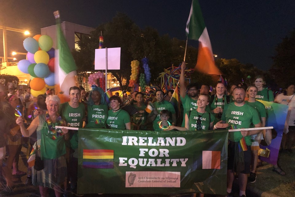 
Friends as part of the Irish Pride group that participated on the parade.
